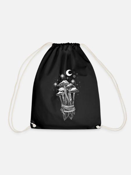 Mushrooms Magic Magic Mushrooms - Drawstring Bag - black