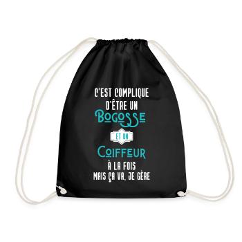 C'est compliqué d'être Bogosse et Coiffeur - Sac de sport léger - noir - Devant