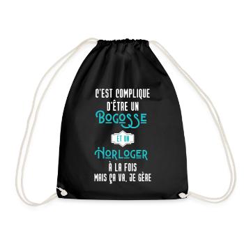 C'est compliqué d'être Bogosse et Horloger - Sac de sport léger - noir - Devant