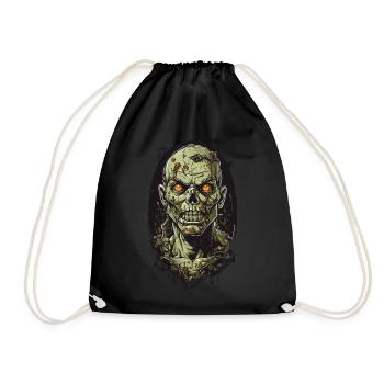 Sinister Zombie Ghoul Halloween Horror Design - Drawstring Bag - black - Front