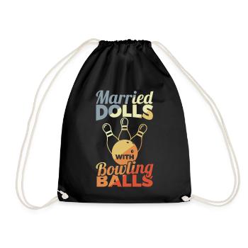 Bowling Girl - Drawstring Bag - black - Front