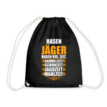 Hasenjäger Hasenjagd Kaninchenjagd Jäger - Turnbeutel - Schwarz - Vorne