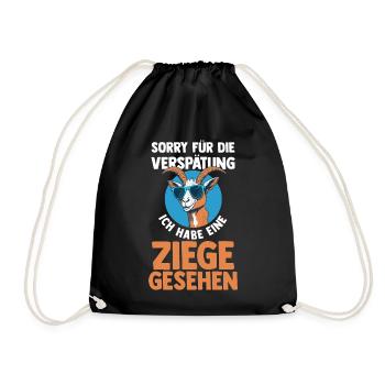 Ziege Ziegenbauer Bauernhof Landwirt Bauer Ziegen - Turnbeutel - Schwarz - Vorne