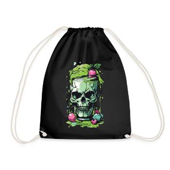 Giftiger Gothic Skull Becher Halloween Design - Turnbeutel - Schwarz - Vorne