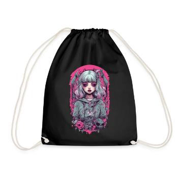 Okkultes Goth Girl Pastel Gothik Design - Turnbeutel - Schwarz - Vorne
