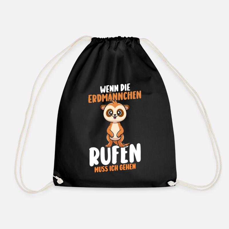 Erdmännchen - Turnbeutel - Schwarz