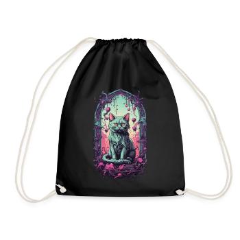 Gothic Halloween Katzen Unterwelt Monster Design - Turnbeutel - Schwarz - Vorne