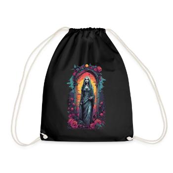 Okkult Gothic Aesthetic Retro Wave Streetwear - Turnbeutel - Schwarz - Vorne