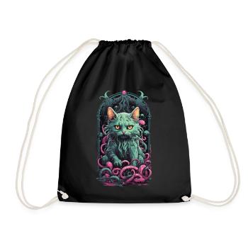 Cats Demon Underworld Occult Halloween Design - Drawstring Bag - black - Front