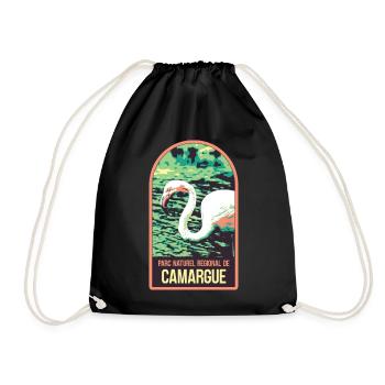 Flamand Rose Camargue : Nature Enchantée - Sac de sport léger - noir - Devant