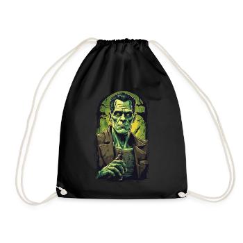 Durstiger Ghul Halloween Bierliebhaber Fun - Turnbeutel - Schwarz - Vorne