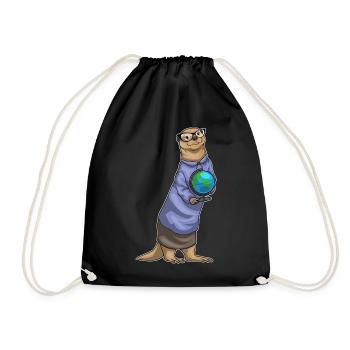 Otter Story Teacher School - Drawstring Bag - black - Front