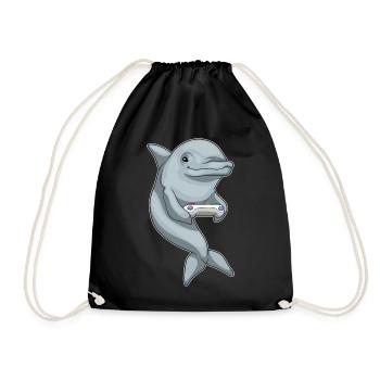 Dolphin Gamer Controller - Drawstring Bag - black - Front