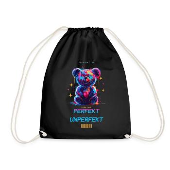 Ours en peluche coloré parfaitement imparfait, équipement haut de gamme - Sac de sport léger - noir - Devant