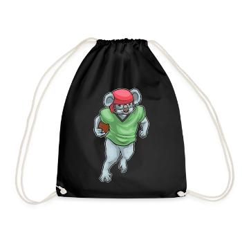 Koala American Football Sport - Turnbeutel - Schwarz - Vorne