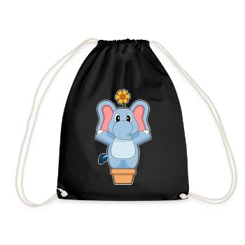 Elephant Flower - Drawstring Bag - black - Front
