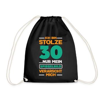 Funny 30th birthday gift - Drawstring Bag - black - Front