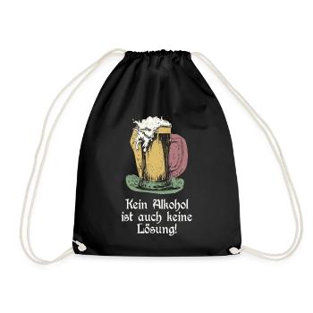 funny beer saying - Drawstring Bag - black - Front