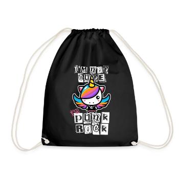 Punk Rock Unicorn - Drawstring Bag - black - Front