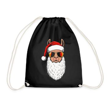 Santa Lama Fun Design Noël - Sac de sport léger - noir - Devant