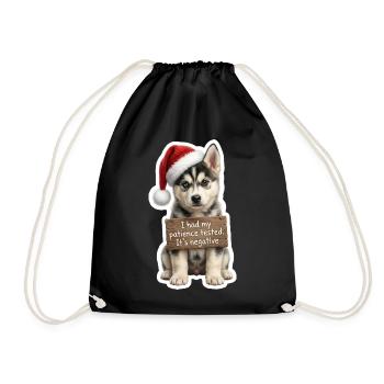 Dit de chiot husky joueur - Pas de tolérance ! - Sac de sport léger - noir - Devant