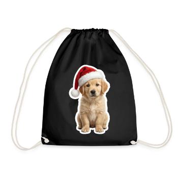 Goldiger Retriever Welpe liebt Weihnachten - Turnbeutel - Schwarz - Vorne