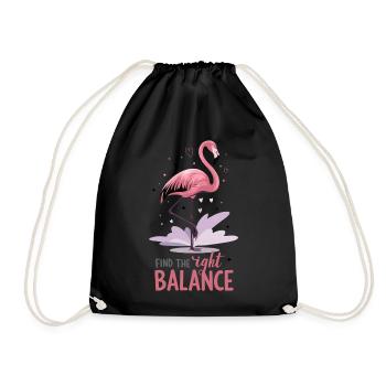Find The Right Balance Flamingo Motivation Yoga - Drawstring Bag - black - Front