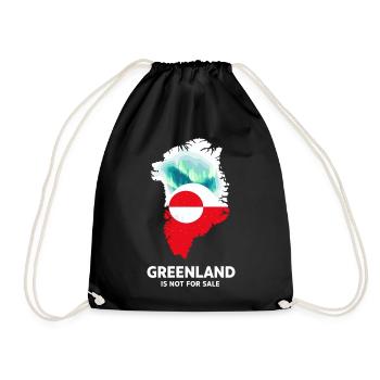 Flagge Grönland Weihnachten Geschenk Arktis - Turnbeutel - Schwarz - Vorne