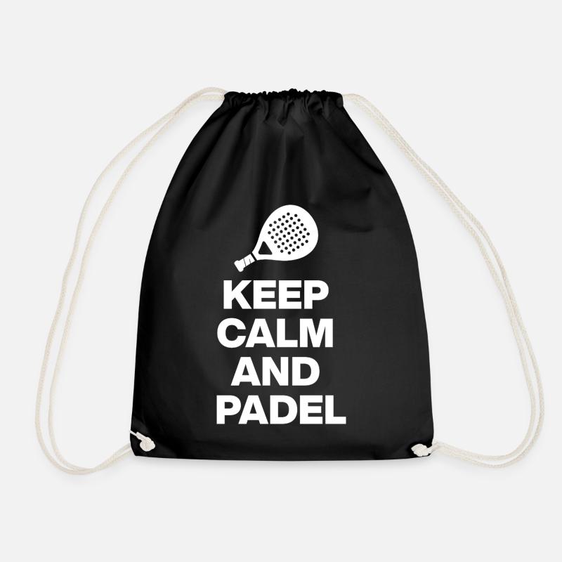 KEEP CALM AND PADEL! SMASH IT Weiß - Turnbeutel - Schwarz