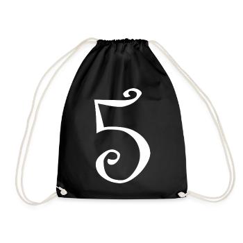 5. JUBILÄUM. 5 JAHRE. 5. JUBILÄUM - Turnbeutel - Schwarz - Vorne