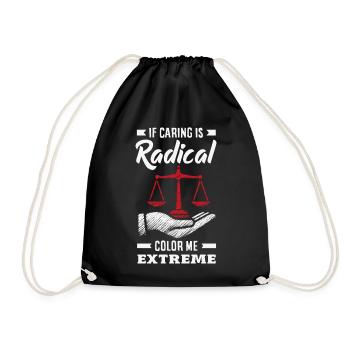 radicalized by fundamental - Drawstring Bag - black - Front