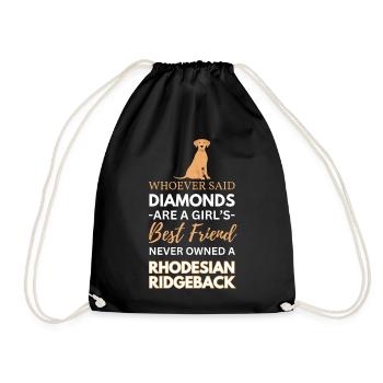 Rhodesian Ridgeback Best Friend Dog - Drawstring Bag - black - Front