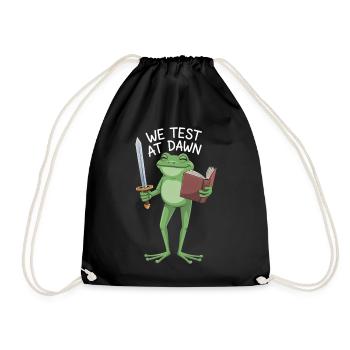 Dawn Test Frog: Schwert und Schriftrolle - Turnbeutel - Schwarz - Vorne