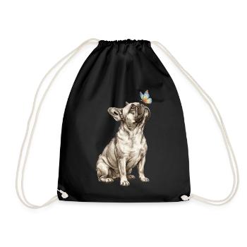 Bouledogue français pour le papillon amoureux des chiens - Sac de sport léger - noir - Devant