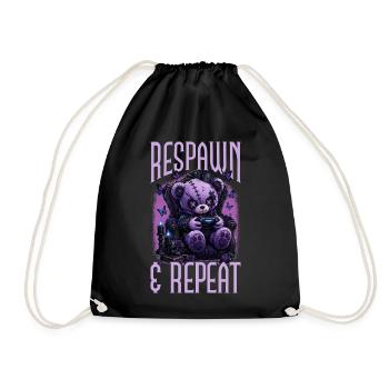 Pastel Goth Soft Goth Gaming Gamer - Drawstring Bag - black - Front