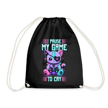 Pastel Goth Soft Goth Gaming Gamer - Turnbeutel - Schwarz - Vorne