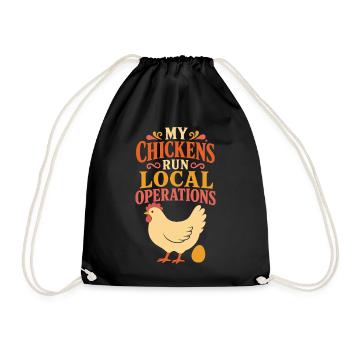 My Chickens Run Local Operations - Turnbeutel - Schwarz - Vorne