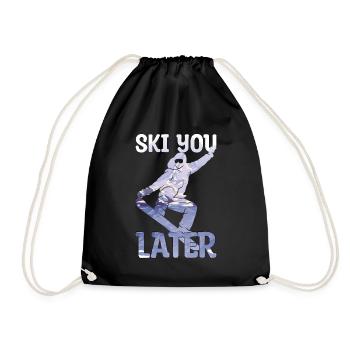 Snowboard Snowboarder Spruch Ski Geschenk - Turnbeutel - Schwarz - Vorne