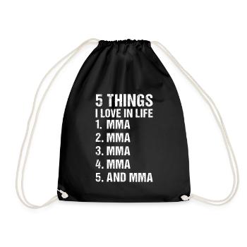 Sport 5 choses que j’aime dans la vie MMA - Sac de sport léger - noir - Devant