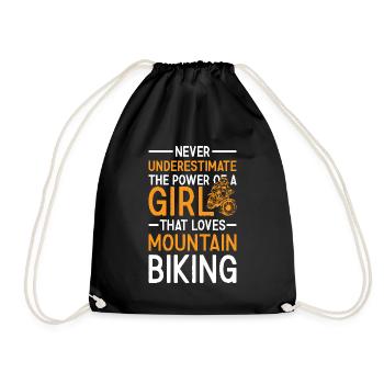 Biker Never Underestimate The Power Of A Girl - Turnbeutel - Schwarz - Vorne