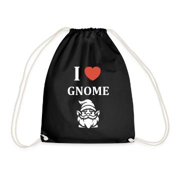 Ich liebe Gnome - Turnbeutel - Schwarz - Vorne