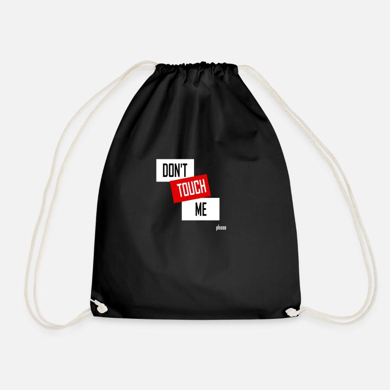 DON'T TOUCH ME (please) - Drawstring Bag - black