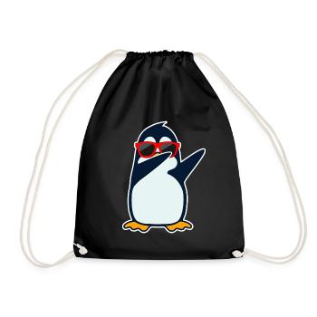 Dabbing penguin - Drawstring Bag - black - Front