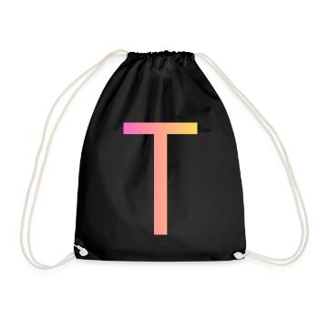 t - Drawstring Bag - black - Front