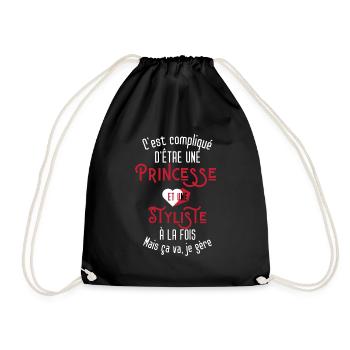C'est compliqué d'être Une Princesse et Styliste - Sac de sport léger - noir - Devant