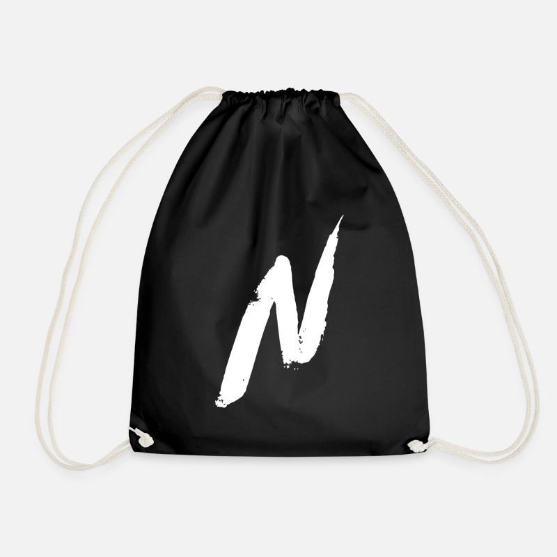 Trendy Cool Stylisch N Buchstabe - Turnbeutel - Schwarz