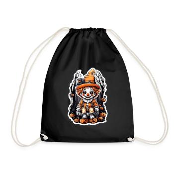 Cute Halloween Clown - Drawstring Bag - black - Front