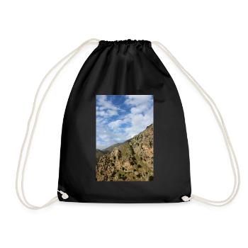 Mountain Mountains Mountain Landscape Poster - Drawstring Bag - black - Front