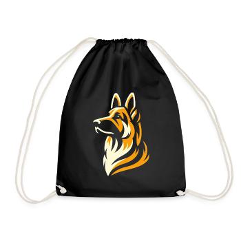 Deutscher Schäferhund Eleganz - Turnbeutel - Schwarz - Vorne