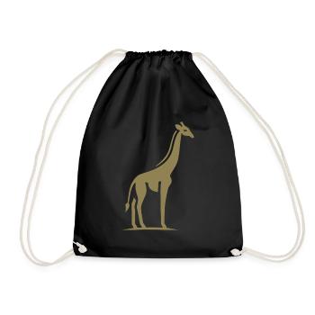Giraffe Africa Silhouette Minimalist - Drawstring Bag - black - Front
